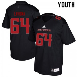 Youth Rutgers #64 Jason Lavigna Black Stitch Jerseys 178491-975