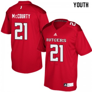 Youth Rutgers University #21 Jason McCourty Red Stitched Jerseys 279242-772