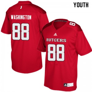 Youth Scarlet Knights #88 Jerome Washington Red High School Jersey 311115-103