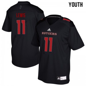 Youth Rutgers University #11 Johnathan Lewis Black Stitched Jerseys 613671-756