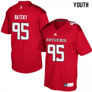 Youth Scarlet Knights #95 Jon Bateky Red Player Jersey 424448-971