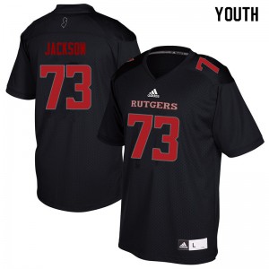 Youth Rutgers Scarlet Knights #73 Jonah Jackson Black Embroidery Jersey 453334-105