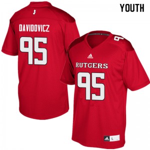 Youth Rutgers Scarlet Knights #95 Justin Davidovicz Red College Jerseys 870305-812