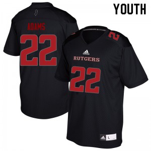 Youth Rutgers Scarlet Knights #22 Kay'Ron Adams Black Official Jerseys 429488-250