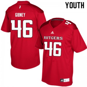 Youth Rutgers Scarlet Knights #46 Matt Gibney Red Football Jerseys 379432-795