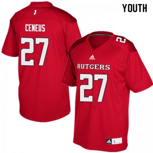 Youth Rutgers #27 McDerby Ceneus Red High School Jersey 211651-668