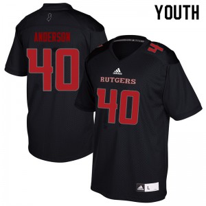 Youth Rutgers Scarlet Knights #40 Nihym Anderson Black Official Jersey 935386-263