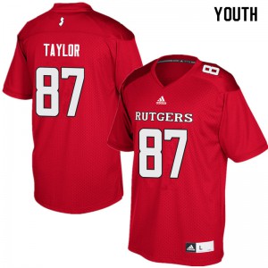 Youth Rutgers #87 Prince Taylor Red Alumni Jersey 892525-587