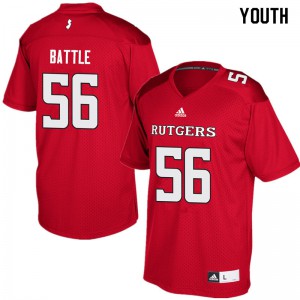 Youth Rutgers #56 Rashawn Battle Red University Jerseys 290028-690