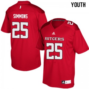 Youth Rutgers University #25 Syheim Simmons Red High School Jerseys 946229-448