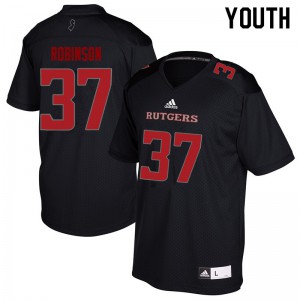 Youth Rutgers Scarlet Knights #37 TJ Robinson Black High School Jersey 371906-614