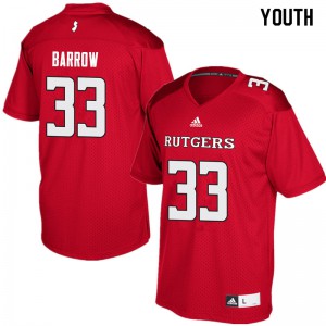Youth Rutgers Scarlet Knights #33 Tim Barrow Red NCAA Jersey 312026-245