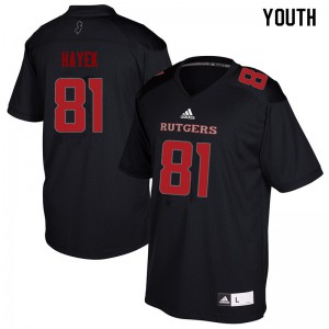 Youth Rutgers Scarlet Knights #81 Tyler Hayek Black Player Jersey 273304-229