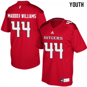 Youth Rutgers #44 Tyreek Maddox-Williams Red Stitch Jersey 159043-942