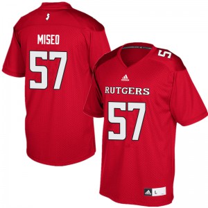 Mens Rutgers Scarlet Knights #57 Zach Miseo Red College Jerseys 577778-876