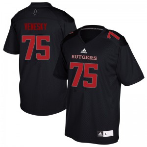 Mens Rutgers Scarlet Knights #75 Zach Venesky Black Embroidery Jerseys 689128-769