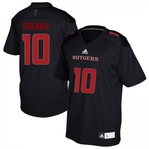 Mens Rutgers University #10 Zukudo Igwenagu Black Football Jerseys 689474-513